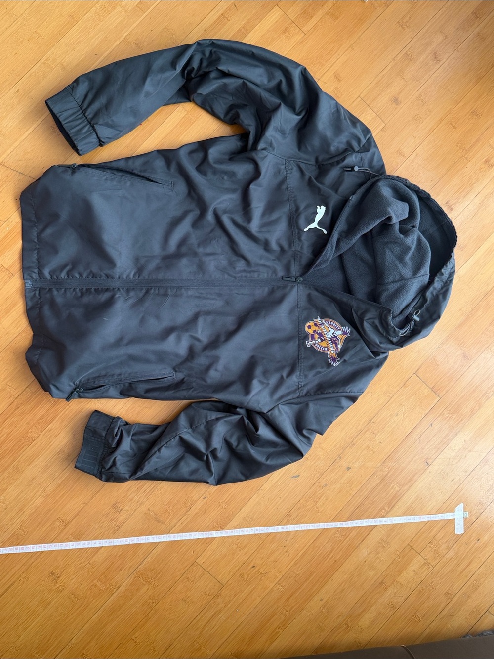 Puma Men's Black Hooded insulated fleece Windbreaker Jacket